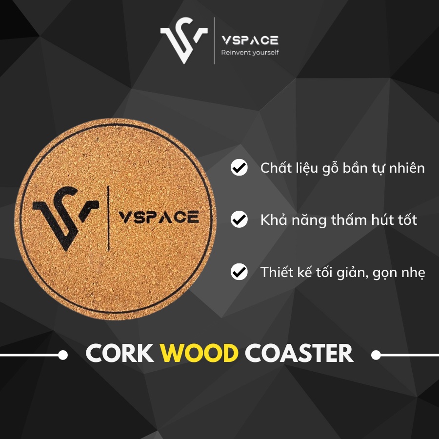 VSpace Premium Waterproof Cork Wood Cup Liner