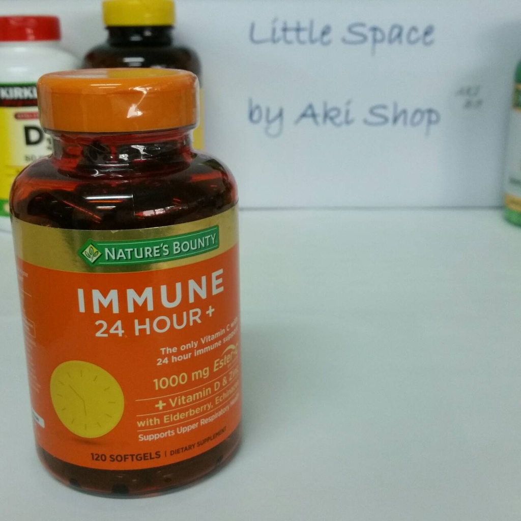 นำเข้าจากอเมริกา Nature's Bounty® Immune 24 Hour +,ถนน มีส่วนผสม วิตามินซี แบบพิเศษ คือ Ester-C 1000 mg
