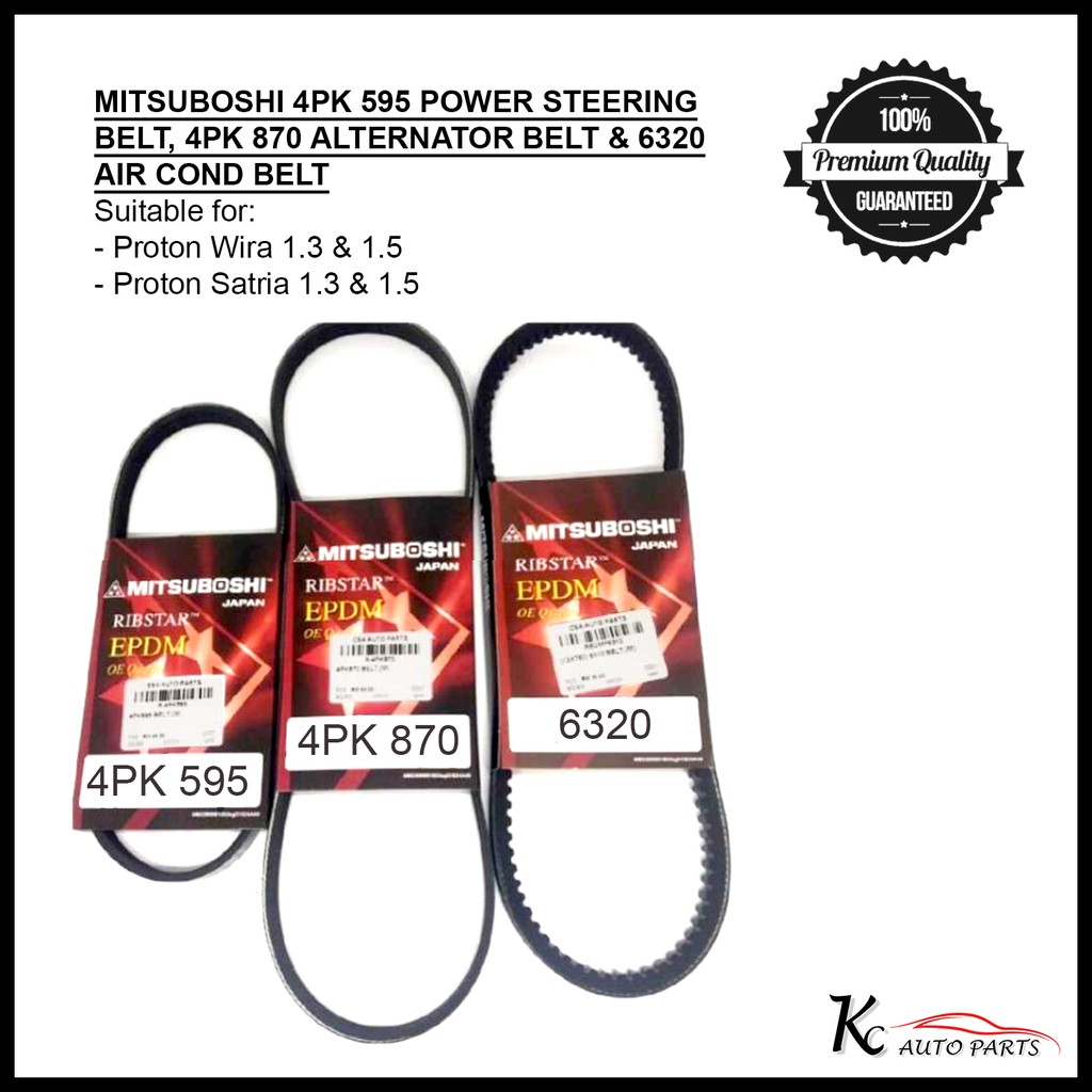 MITSUBOSHI BELT 4PK 595, 4PK 870 & 6320 สําหรับ PROTON WIRA & SATRIA