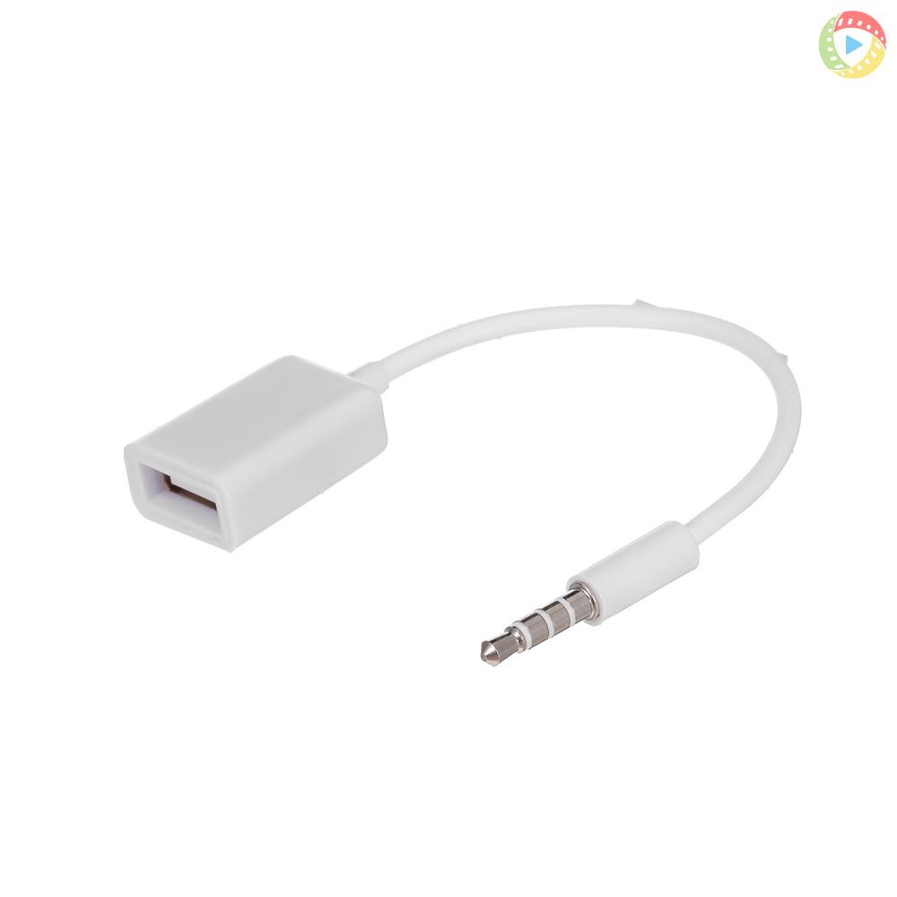 3.5 มม. ชาย Aux แจ็คเสียง To Usb 2.0 Female อะแดปเตอร์แปลงสายเคเบิ้ล Otg (สีขาว) - รูปที่ 2