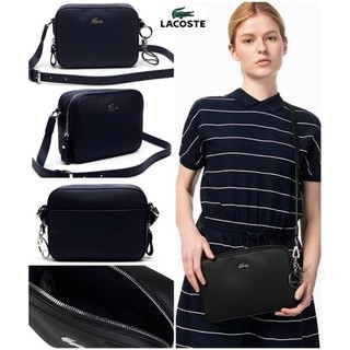 พร้อมส่งรุ่นชนช็อป! LACOSTE CROSSBODY BAG กระเป๋าสะพายรุ่นใหม่ล่าสุดแบบชนช็อปวัสดุหนัง Saffiano