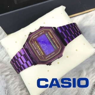 คาสิโอ casio F91ไทเทเนี่ยม สีม่วงสุดจี๊ด