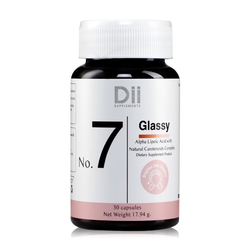 410฿ Dii No.7 Glassy (30 Capsules) ช่วยชะลอการเสื่อมของเซลล์