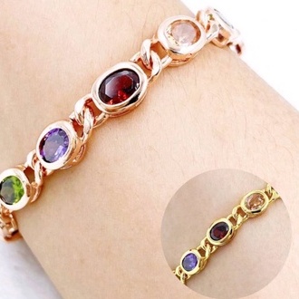 jewelryshop365 K270 สร้อยข้อมือพลอยนพเก้าพลอยมณีใต้น้ำ งานสวยใส่ลงน้ำได้ - รูปที่ 2