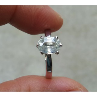 PY Beauty +++ร้านนี้ขายแต่ของแท้ค่ะ+++ แหวนเงิน 925 Sterling silver ฝังพลอยเพทายขาว (Natural White Zircon)  2.30 กะรัต