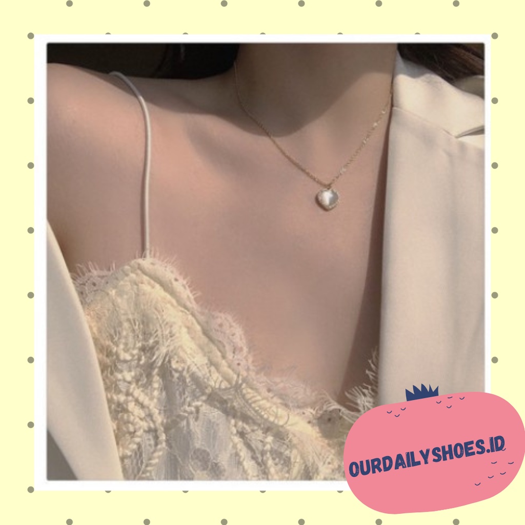 [ODS] สร้อยคอ White Love Motif สําหรับแฟชั่นสตรี