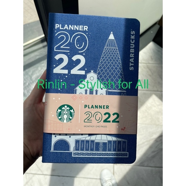 RINLIN Starbucks Planner 2022 Blue denim Moleskine แพลนเนอร์ สมุดโน๊ต บันทึก New แกะซีลแล้ว ผ้ายีนส์