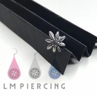 cool leaf earring ต่างหูหล่อ จิวสแตนเลสก้าน 1.2 mm( ราคาต่อ 1 ชิ้น)