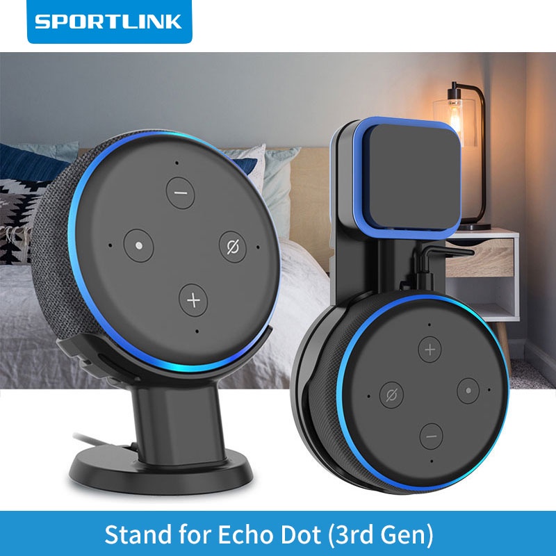 SPORTLINK Wall Mount สําหรับ Echo Dot 3rd Gen ตารางสําหรับ Alexa Echo Dot 3 สมาร์ทลําโพง Screwless ก