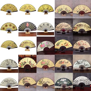 COD✈Readystock Chinese Folding Fan พัดจีนแบบพับได้สไตล์จีน 1 ชิ้น ผ้าพับพัดลม