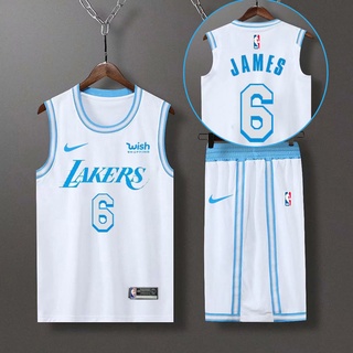 เสื้อกีฬาบาสเก็ตบอลแขนสั้น ลายทีม Los Angeles Lakers 23/6 LeBron James NBA 2022