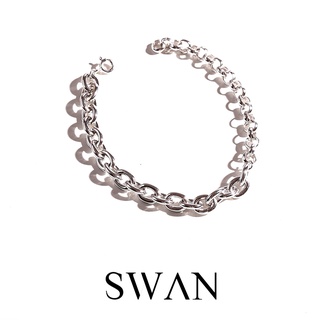 SWAN - Chunky Cable Chain Bracelet สร้อยข้อมือโซ่เงินแท้