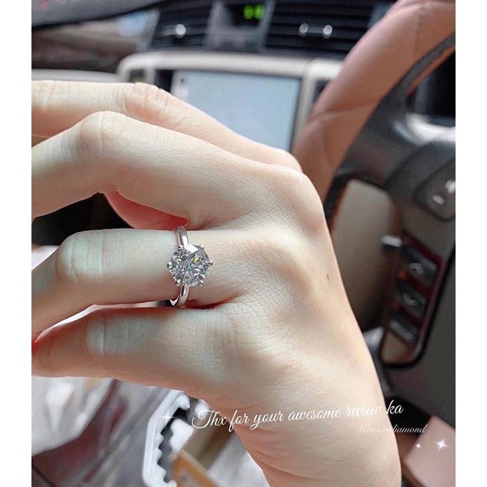 (รอตัวเรือนนิดนึงค่ะ)💍แหวนเพชรชู 2 กะรัต (แจ้งไซส์ทางแชท) เพชรสังเคราะห์เหลี่ยม H&A โรงงานทำเพชรแท้นำเข้าเพชรเอง - รูปที่ 3