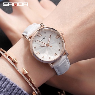 montre femme New SANDA Women Watches Ladies Leather Luxury Watches Women Dress Simple Female Hand Clock Relogio Feminino