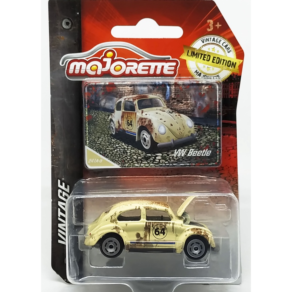 Majorette Volkswagen Beetle Vintage no.64 - Vintage Rusty - White Color /Wheels VIN6S /scale 1/64 (3