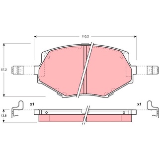 ผ้าดิสเบรคหน้า MAZDA MX-5 NA 1989-1998 NB 1998-2005 1.6 1.8 GDB3103 TRW