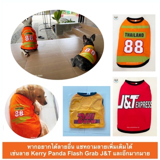 เสื้อสุนัข เสื้อแมว เสื้อกล้าม เสื้อสำหรับสัตว์เลี้ยง ลายขนส่ง สุดฮิต แกสบี้ กระต่าย ใส่ได้สบาย มีเบอร์ 0-12