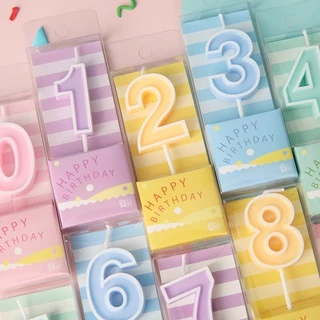 พร้อมส่ง🇹🇭 เลือกสีและตัวเลขได้ เทียนตัวเลข สีพาสเทล น่ารักๆ