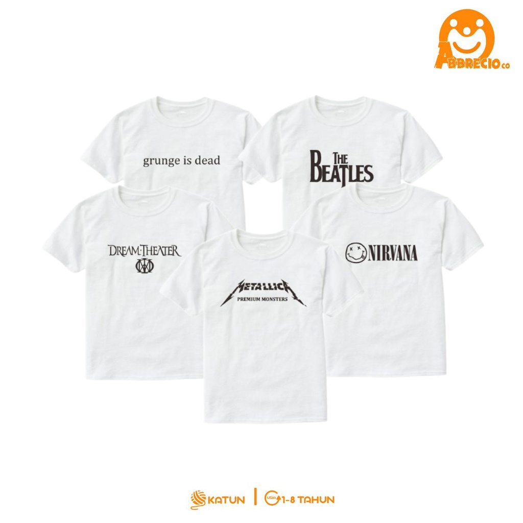 Metallica Nirvana The Beatles Dream Theater Grunge Music เสื้อยืดเด็กสําหรับชาย XS - XXL