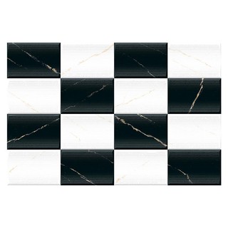 กระเบื้องผนัง 30X45 ซม. ไทเลอร์กลาง ขาว-ดำ 0.81M2 WALL TILE TARA REMY 30X45CM TYLER BLACK-WHITE 0.81M2 กระเบื้องบุผนังจ