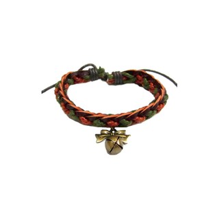 TANITTgems สร้อยข้อมือหนังแท้ถักแต่งโบว์กระพรวน