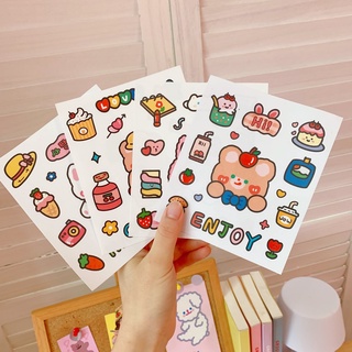 Sticker ไอแพด 🍄🍩สติ๊กเกอร์PVCกันน้ำ ไดคัทDIY พร้อมส่ง!!STICKER ขนาด14.7*12.8cm