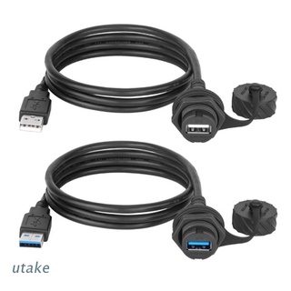 Utake Usb 2.0 3.0 ซ็อกเก็ต Male To Female สายเคเบิ้ล Extension Ip67 กันน้ําแผงเชื่อมต่อ 1 เมตร