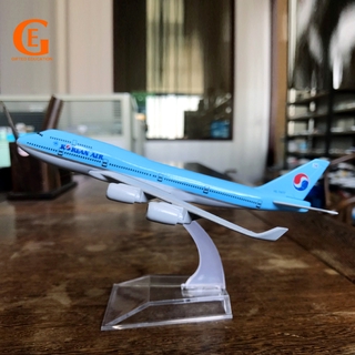 AIRCRAFT MODEL ของเล่นโมเดลเครื่องบินเหล็ก 747 16 ซม .