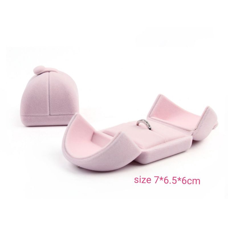 กล่องแหวนกำมะหยี่สุดน่ารัก สีชมพูอ่อน พร้อมส่ง