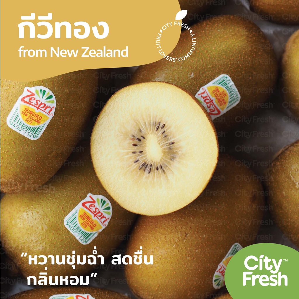 CityFresh กีวีทอง Zespri Sungold Kiwi จากประเทศนิวซีแลนด์ ผลไม้นำเข้า