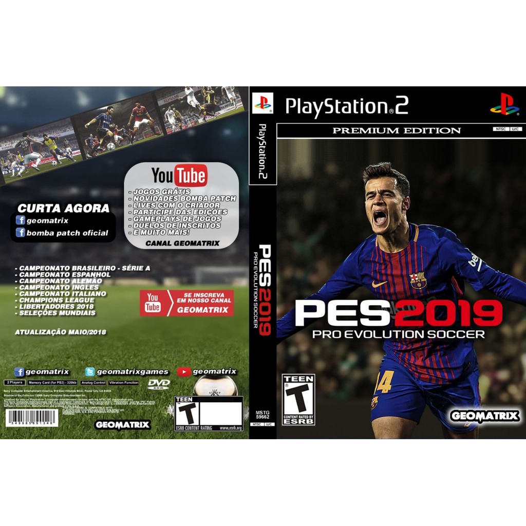 แผ่นเกมส์ PS2 PES2019 Pro Evolution Soccer 2019 คุณภาพสูง (DVD)