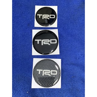 TOYOTA TRD สติ๊กเกอร์ เรซิน กลม นูน sticker ล้อรถ ดำ ขาว เคฟร่า REVO VIGO FORTUNER ดำแดง Resins logo โลโก้