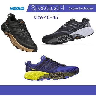 Hoka One One Speedgoat 4 Speedgoat4 รองเท้าผ้าใบ รองเท้าวิ่ง สีดํา ทอง