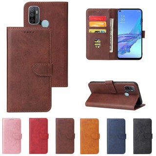 OPPO Reno5 Reno 5 Pro 4G/5G A15 A15s A92s F11 Pro A3s Casing Luxury Leather Wallet Flip Phone Case Cover ปลอกโทรศัพท์