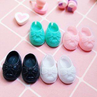 New 4 Color 2.5CM Doll Shoes for 16cm BJD Dolls Cute Bow Pattern General-Purpose for 1/8 Body Doll PVC Shoes