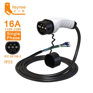 Feyree ปลั๊กชาร์จ EV Type2 16A 4KW 1 เฟส IEC62196-2 สําหรับยานพาหนะไฟฟ้า