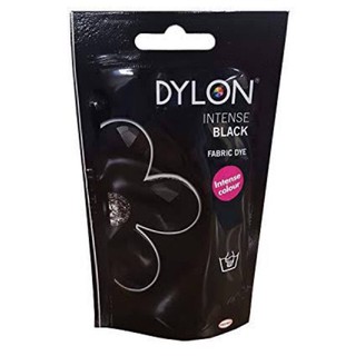 ไดล่อน สีย้อมผ้า สีดำ(เบอร์ 12 Intense Black🔥 Dylon Premium Dye ผลิตในอังกฤษเหมาะผ้าเส้นใยธรรมชาติ เช่น ผ้าฝ้าย ผ้าลินิน