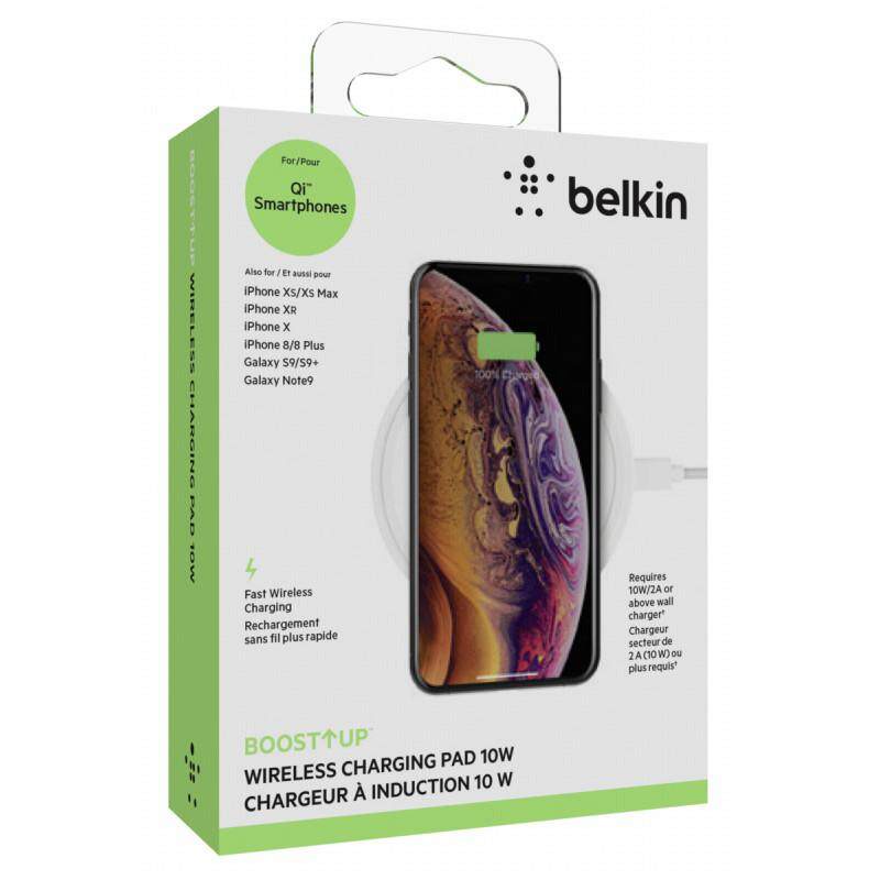 แท่นชาร์จไร้สาย Belkin Wireless Charger Pad 10W Boost Up Bold  จ่ายไฟคงที่ ชาร์จเต็มรวดเร็ว (สินค้าข