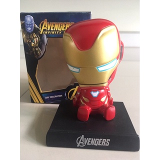 🔥พร้อมส่ง 🛒ไอรอนแมน Iron man หัวสปริง ตุ๊กตาหน้ารถ มือ 1 พร้อมกล่อง