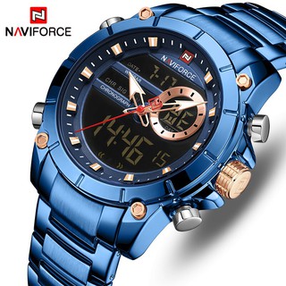 NAVIFORCE นาฬิกาข้อมือควอตซ์แฟชั่น สายสเตนเลส สำหรับผู้ชาย