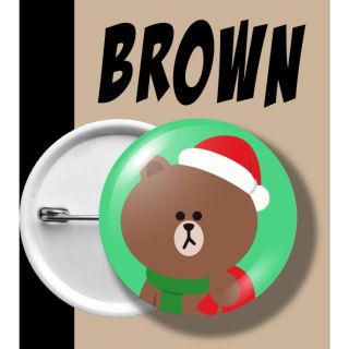 BADGE BROWN เข็มกลัด บราวน์ SANTA