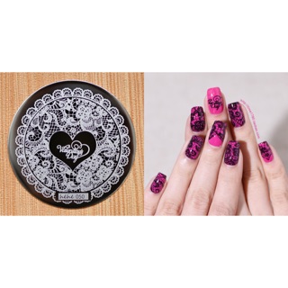 Nail art plate (hehe-50) แผ่นพิมพ์ลายเล็บ