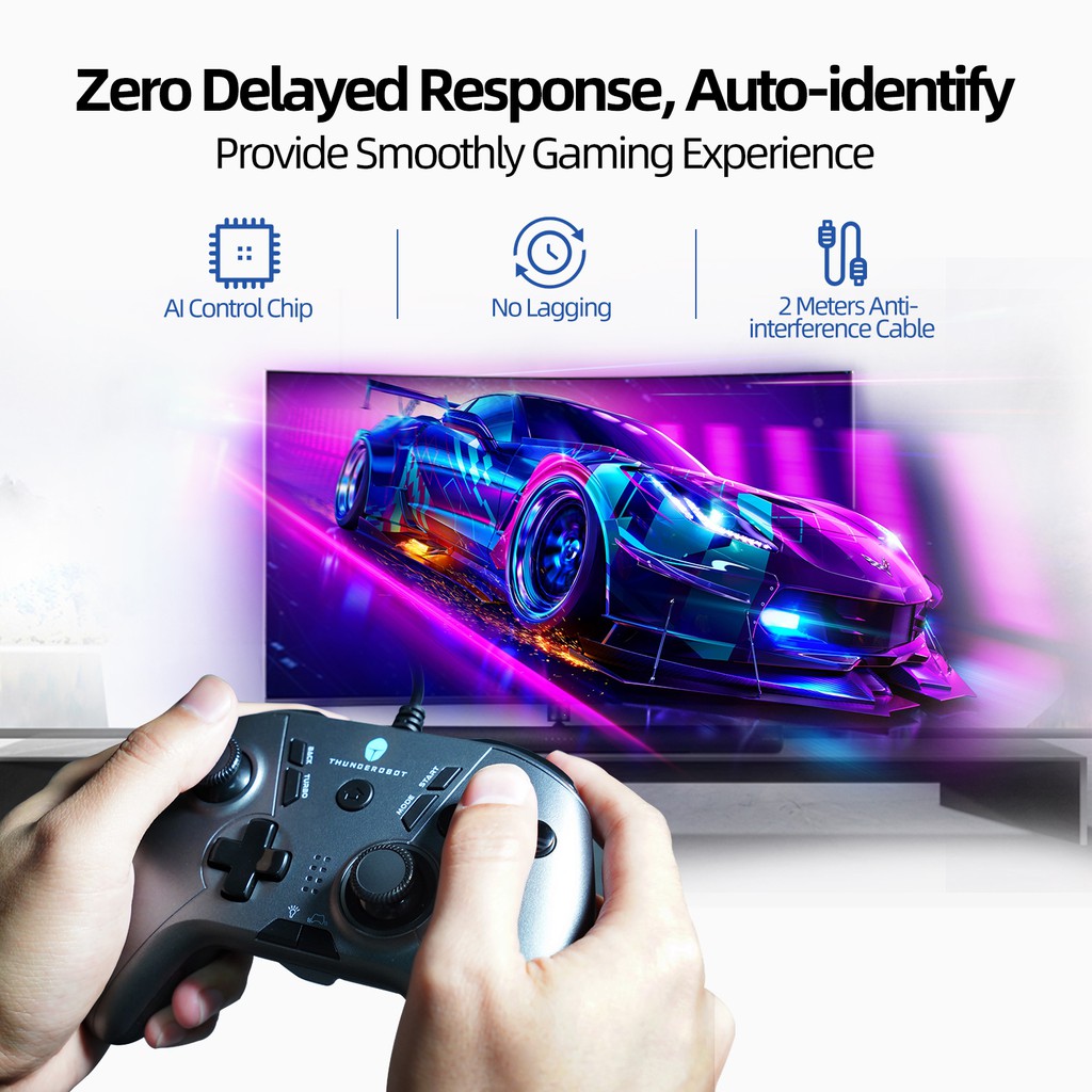 เกมแพด:ThundeRobot G30 Wired Vibration Gamead Joystick Controller for ...