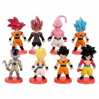 โมเดลตุ๊กตา Dragon Ball Z Son Goku Vegeta Broly Frieza Buu Trunks ของเล่นสะสม สําหรับเด็ก 8 ชิ้น ต่อชุด