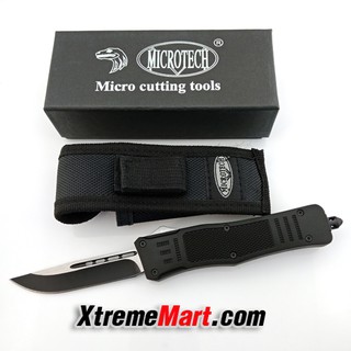 มีดสปริงตรงขนาดกลาง คมด้านเดียว Microtech Combat Troodon 00556 D/E Automatic Knife Camping Tool