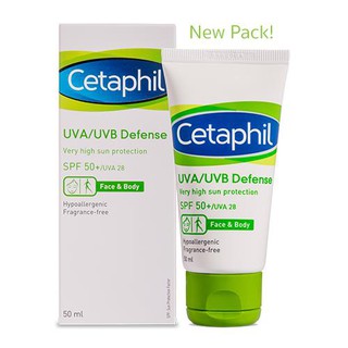 CETAPHIL UVA/UVB DEFENSE SPF50+ ขนาด 50 mL เซตาฟิล ยูวีเอ/ยูวีบี ดีเฟนซ์ เอสพีเอฟ 50+/ยูวีเอ