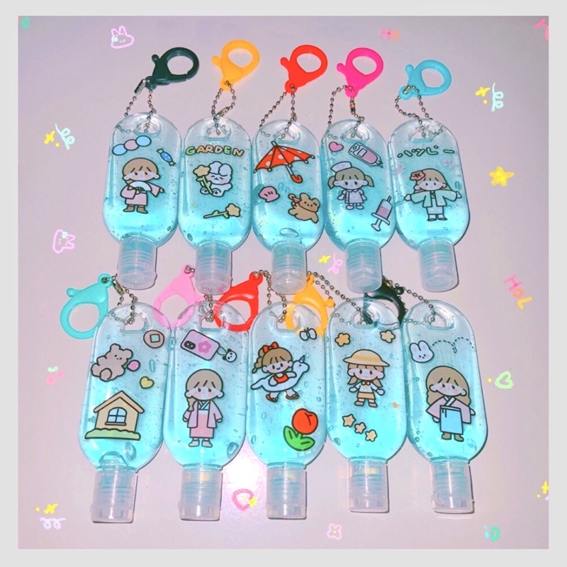ขวดเจลห้อยกระเป๋า ขวดเจลล้างมือ แบบพกพา ลายสุดน่ารัก พร้อมส่ง‼️