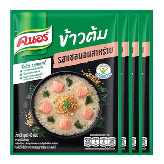 คนอร์ ข้าวต้ม รสแซลมอนสาหร่าย แบบซอง 40 ก. x 4 ซอง Knorr Instant Boiled Rice Salmon Seaweed 40g x 4 Sachets