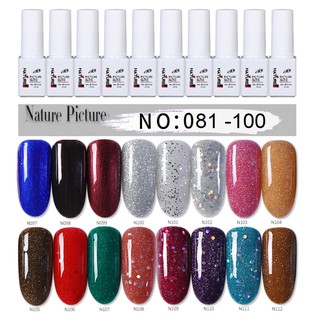 ยาทาเล็บเจล Nature UV/LED  สีทาเล็บ ยาทาเล็บ Gel 6ML. (สี81-100)