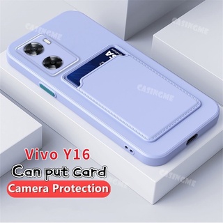 เคสโทรศัพท์มือถือ ซิลิโคนนิ่ม TPU บาง กันกระแทก พร้อมช่องใส่บัตร สําหรับ Vivo Y16 Y16 Y22 Y22S Y 16 22 16Y 4G 5G Y16